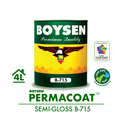 Boysen 715 4L White Permacoat Semi-Gloss Latex