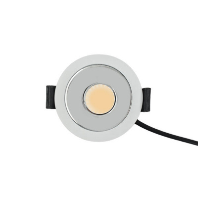 Alphalux 5w Cw 4000k Led Cob Swivel Downlight Glossy Silver 