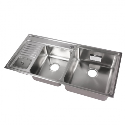 Hamden Clyde Double Bowl Kitchen Sink with Waste Bin 1000x500x200mm