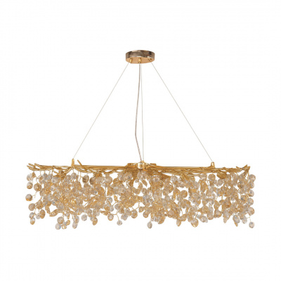 Alphalux Modern Chandelier E14 Amber+Gold