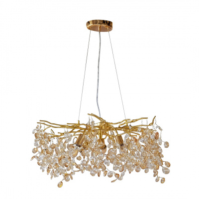 Alphalux Modern Chandelier E14 Amber+Gold