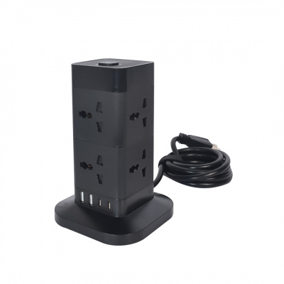 Alphalux 8g Tower Extension Cord with 2 USB Type A & 2 Type C Outlet