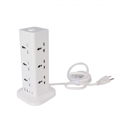 Alphalux 12g Tower Extension Cord with 2 USB Type A & 2 Type C Outlet