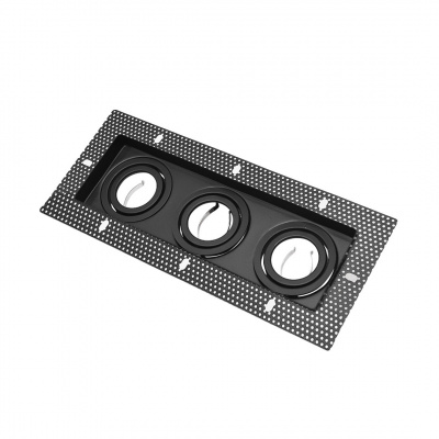 Alphalux Maxima Black Anti Glare Mr16 Recessed Downlight 3xGu10