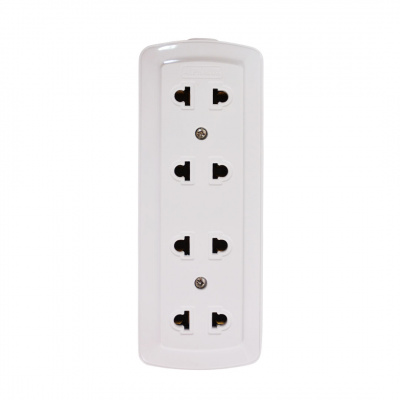 Alphalux 4 Gang Surface Type Outlet 10a 250v
