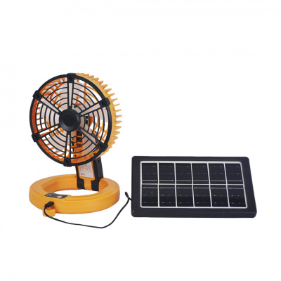 Kaze Juuden-Shiki-Fan 8in Dc Motor Rechargeable/Solar Folding Fan with Led Light