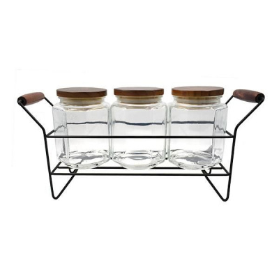 Kessel Glass Jar with Wood Lid