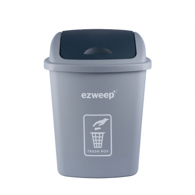 Ezweep Small Capacity Swivel Trash Bin 40liters Grey