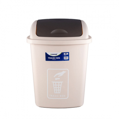 Ezweep Small Capacity Swivel Trash Bin 40liters Brown