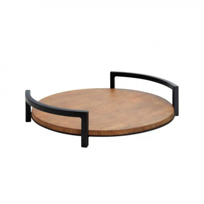 Heim Round Tray With Metal Handle