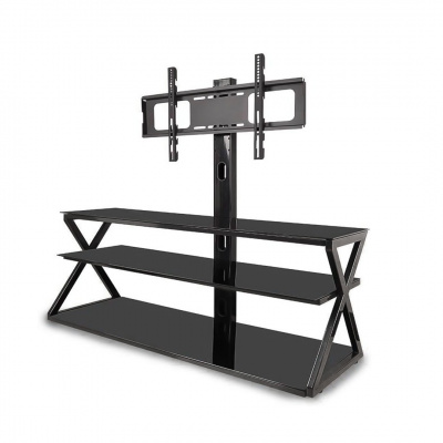 Heim Barry Black Tv Rack with 3 Layer Shelves