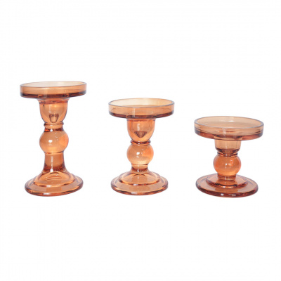 Heim Ducale 3pcs Candle Holder Table Decoration Amber