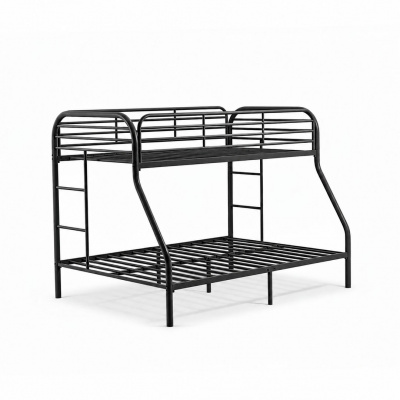 Heim Renzo Black Single and Double Bunk Bedframe 36x75-137x75x62.9in