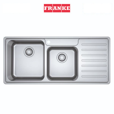 Franke Double Bowl Right Drain Stainless Steel Kitchen Sink