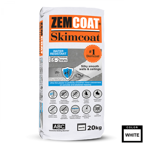 ABC Zemcoat Skimcoat Water Resistant 20kg White