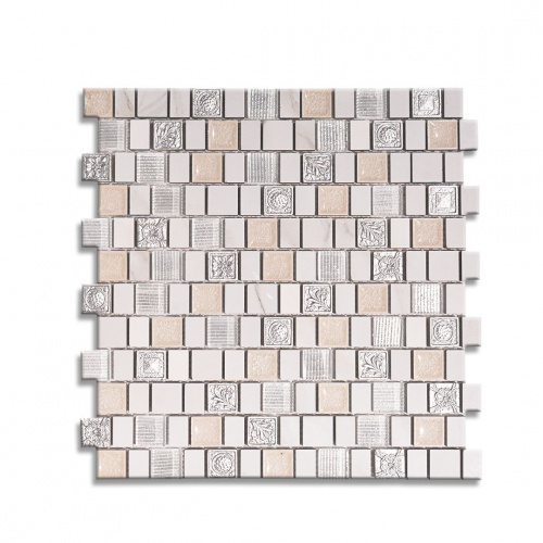 Picasso Sigrid Series Glass Mixed Aluminum Mosaic Tile 300x300mm