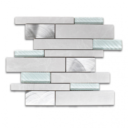 Picasso Sachio Series Glass Mixed Aluminum Mosaic Tile 300x300mm