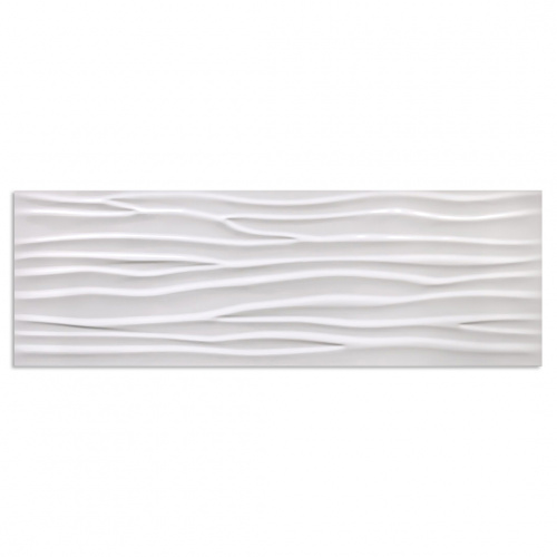 Cifre Glaciar Wave White Decor Wall Tiles 30x90cm