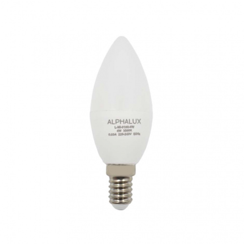 Alphalux Led Candle Bulb 4w Warm White 3000k E14