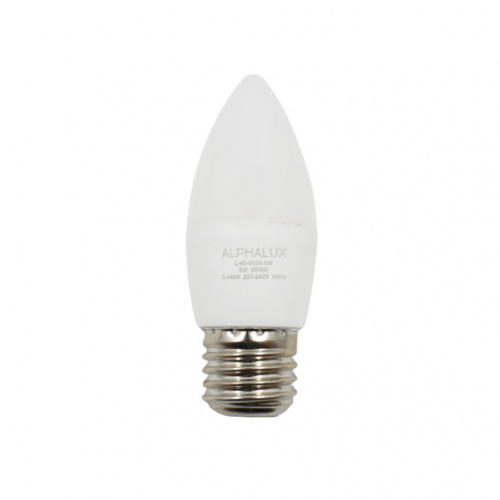 Alphalux Led Candle Bulb 6w Warm White 3000k E27