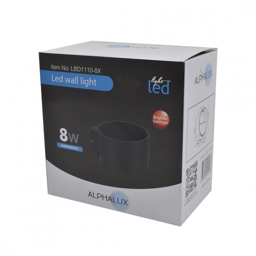 Alphalux Led Wall Lamp 8w Wwip20 Round