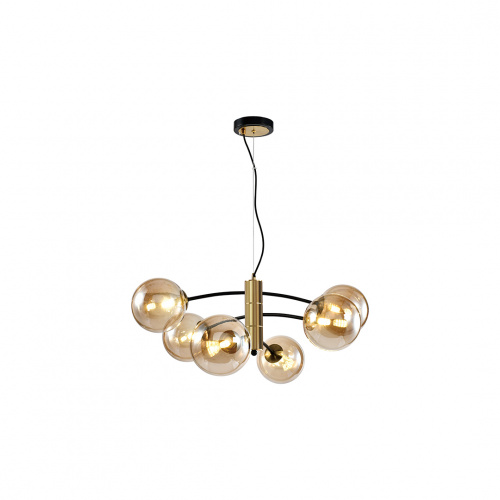 Alphalux Nordic Pendant Lamp Copper + Black G9x6