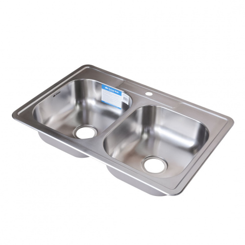 Crown Top Mount Double Bowl Kitchen Sink