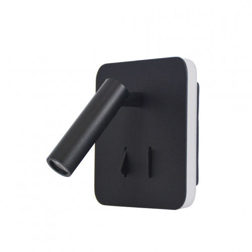 Alphalux Spazio Led Wall Light 3w+6w Warm White Square Sand Black