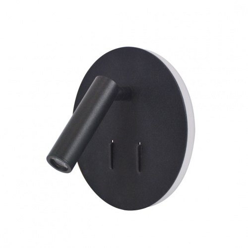 Alphalux Spazio Led Wall Light 3w+6w Warm White Round Sand Black