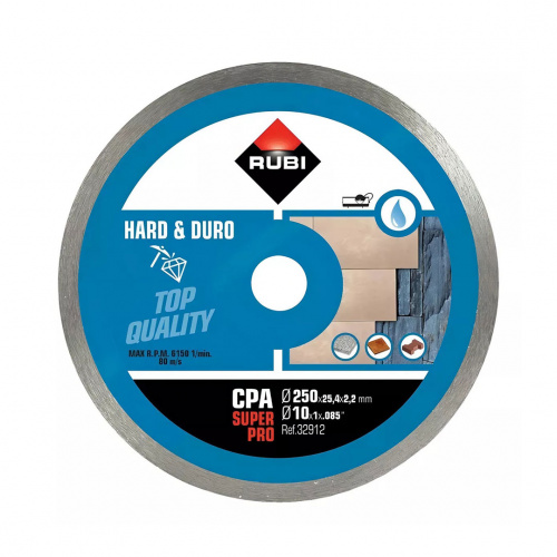 Rubi 32912 CPA Super Pro 250 10x1in Diamond Blade for Natura