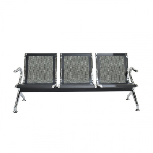 Heim Reece 3-Seat Waiting Chair Black 180x68x77cm