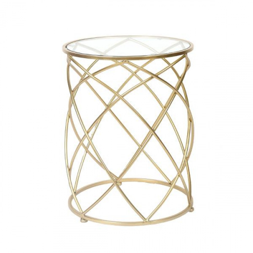 Heim Leisly End Table Gold T.Glass/Metal 38x38x50cm