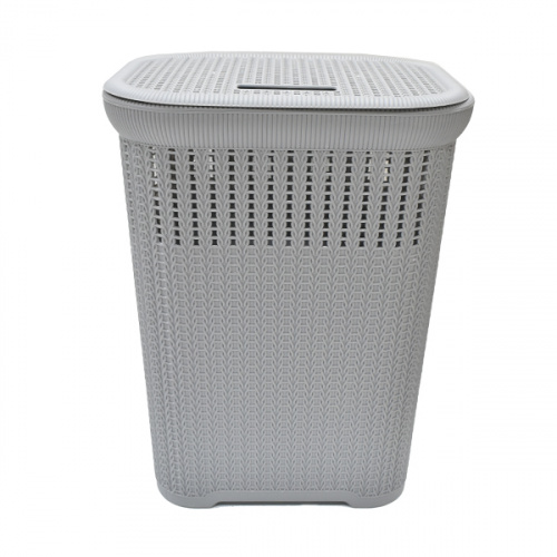 Ezweep Fuku Hamper With Lid Gray 50L/42x33x54cm