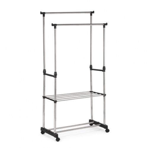Kessel  Double Garment Rack With Shelf