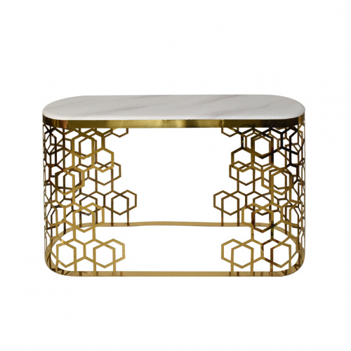 Nobizzi Art Deco Style Gold Side Table