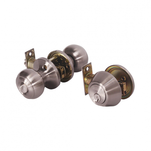 Direct Hardware 609 Satin Stainless Tubular Knobset Combo Lock