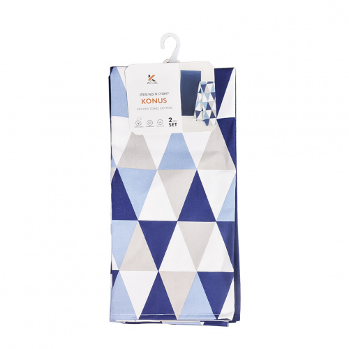 Kessel Konus Cotton Kitchen Towel 2pcs/set Blue/Grey/White 40x70cm
