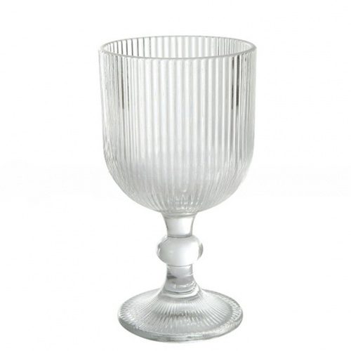 Kessel Parc Ribbed Wine Drinking Glass Clear 350ml