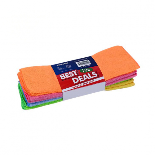 Ezweep 10-Pack Microfiber Cleaning Cloth Assrtd. 38x38cm