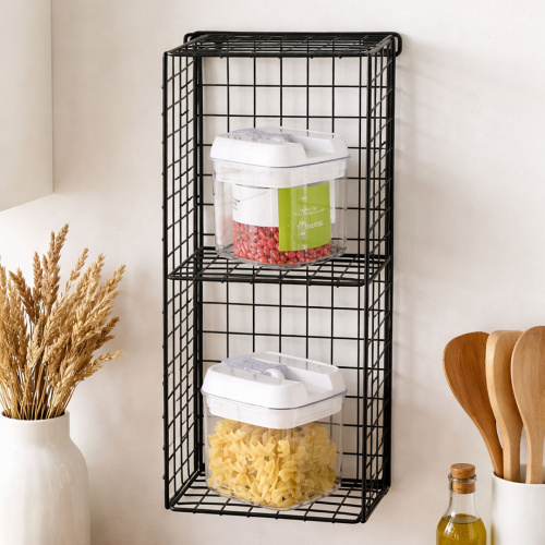 Heim Garett Mesh Wall Hung Organizer Black 16x16x40cm