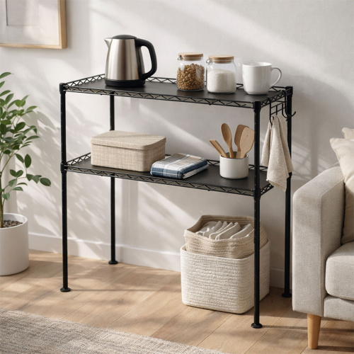 Kessel Sevre Black 2-Tier Multipurpose Metal Rack