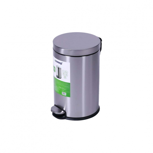 Ezweep Platt Pedal Trash Bin Round 12 Liters 