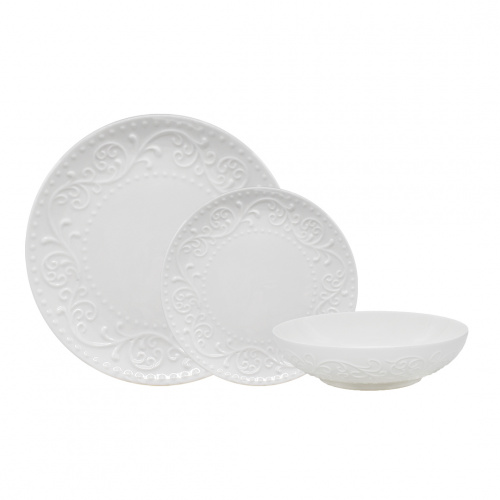 Kessel Eteria 12-Piece Dinnerware Set White 4x10.5in