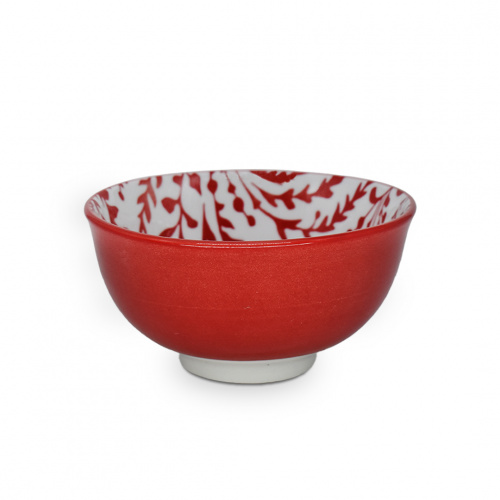Kessel Ferrara 4-Piece Bowl Set Red+White 4.5in
