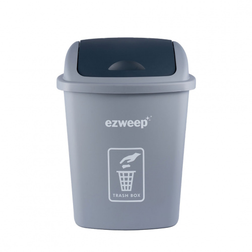 Ezweep Small Capacity Swivel Trash Bin 40liters Grey
