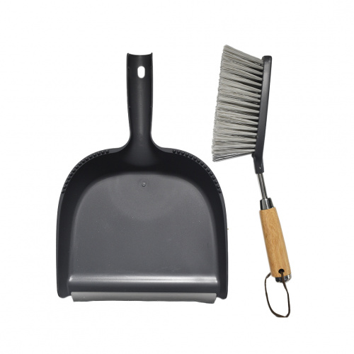 Ezweep Tra Dustpan and Brush Set Black/Natural