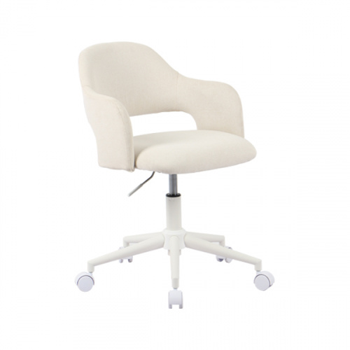 Heim Jassy Fabric Office Chair Cream 46.5x46.5x81.5cm