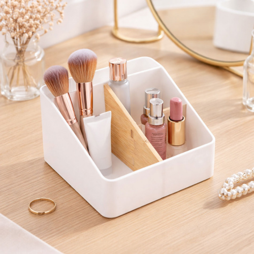 Kessel White Vanity Cosmetic Organizer 15.5x15.5x10.2cm