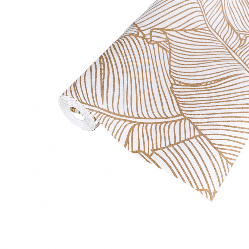 Heim Makai Tropical Mural Wallpaper White/Gold 0.53x10m