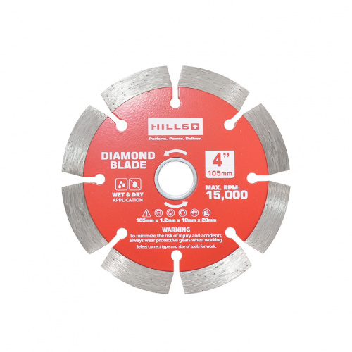 Hills Diamond Segmented Saw Blade Silver 105mm